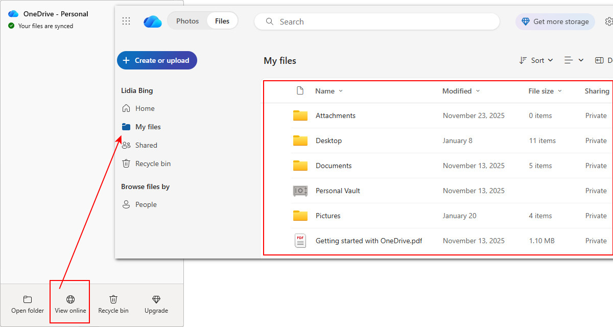 Restaurer des fichiers après un formatage rapide via OneDrive