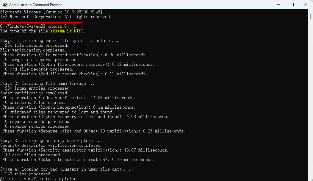 Récupérer les données d’une clé USB formatée avec CHKDSK