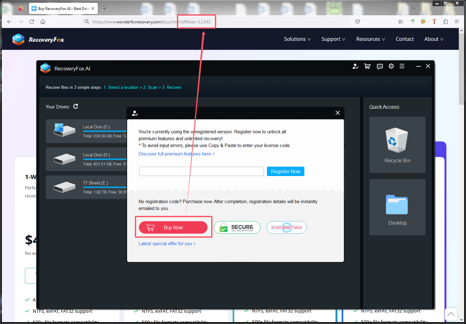 lien d’achat personnalisé spécial