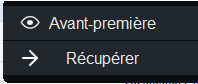 Boutons Aperçu et Récupérer