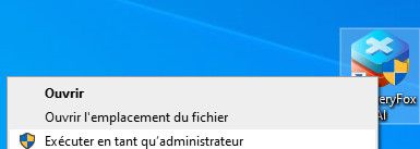 Lancer RecoveryFox en tant qu’administrateur