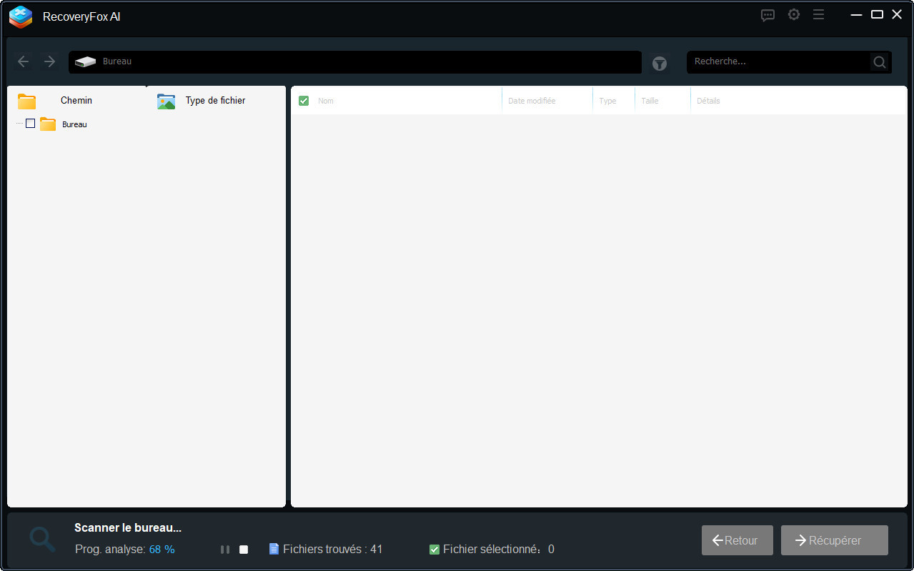 Lancer l'analyse du Bureau