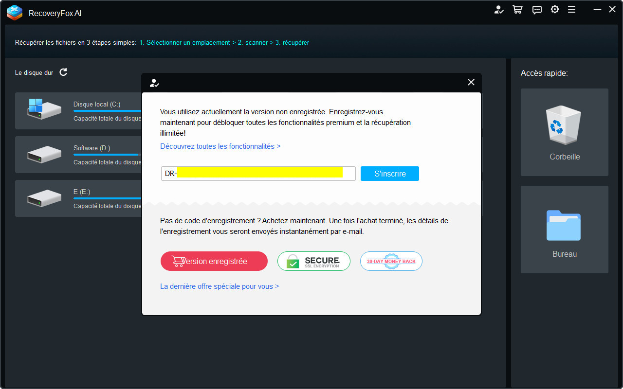 Enregistrer et activer RecoveryFox AI