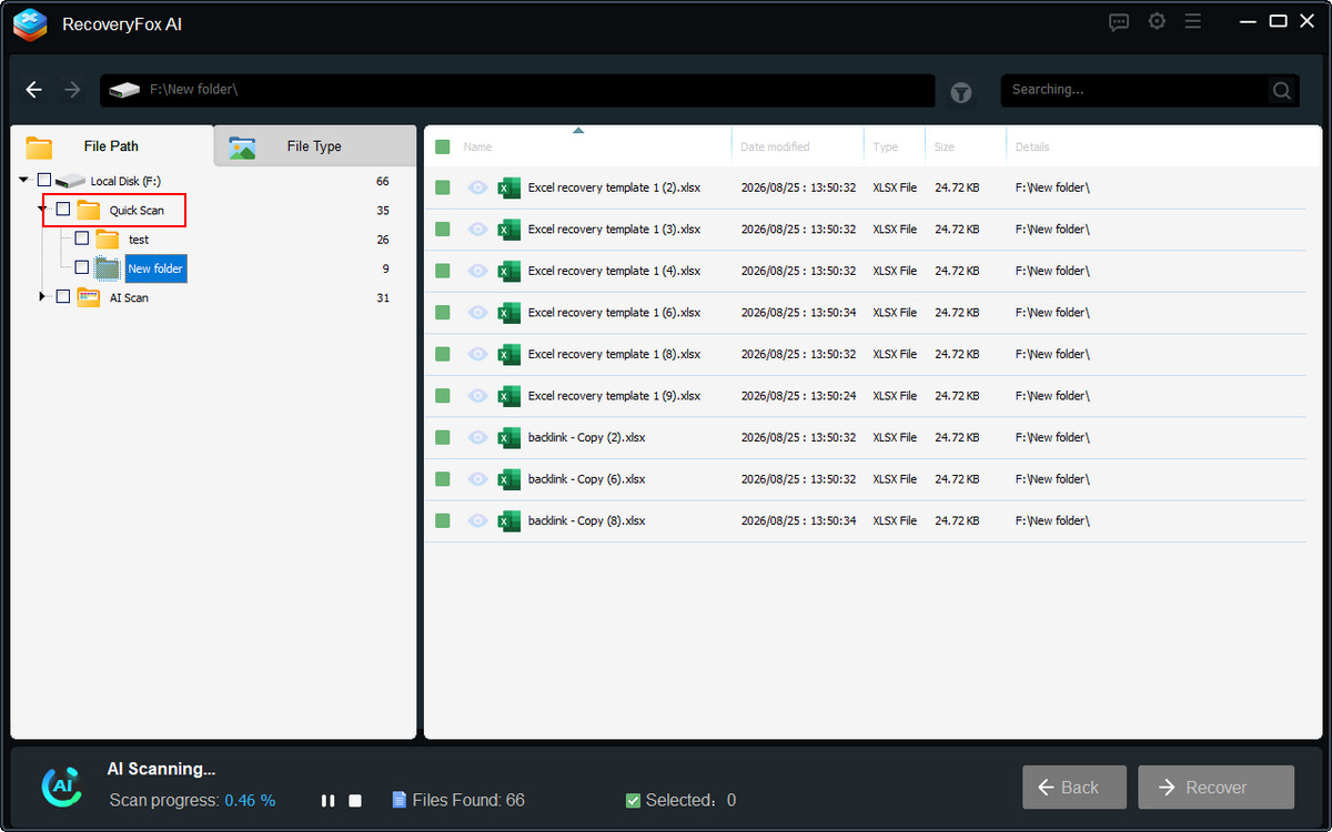 Analyser les fichiers Excel supprimés