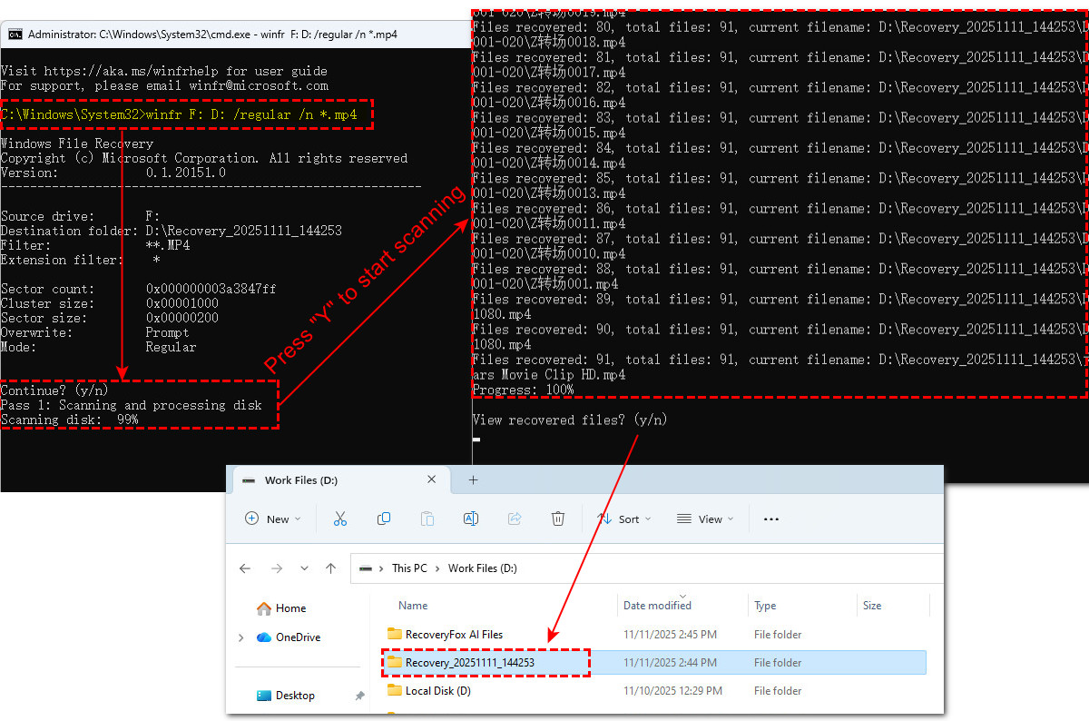 Scan et récupération Windows File Recovery