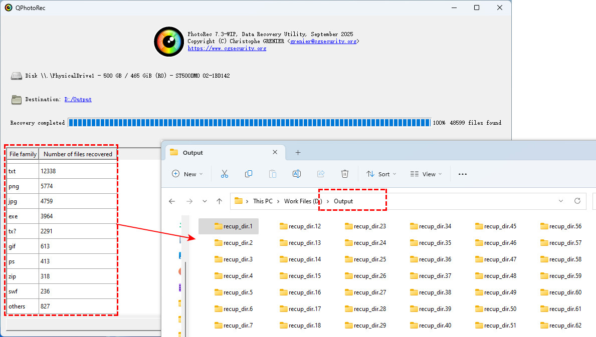 Récupération QPhotoRec