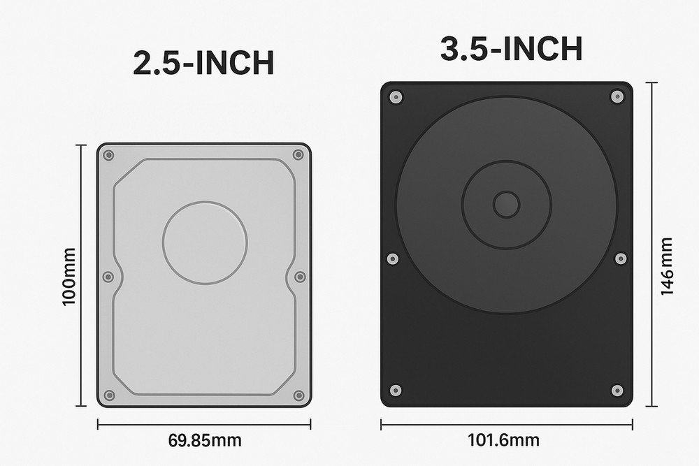 Taille des disques 2,5 pouces vs 3,5 pouces
