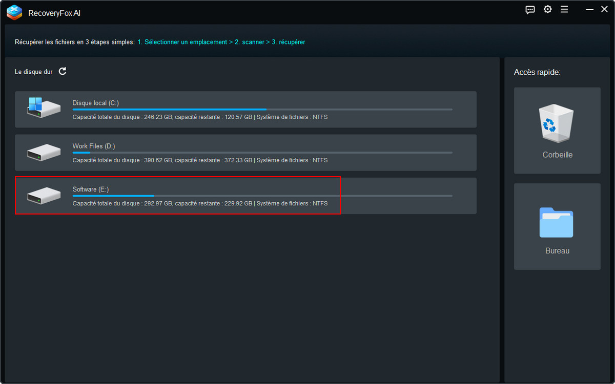 Sélectionner l’emplacement du fichier